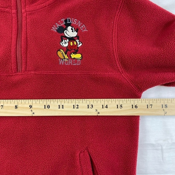 DISNEY PARKS Mickey Mouse 1/4 Zip Up Embroidered Fleece Sz Youth Medium - Picture 8 of 11